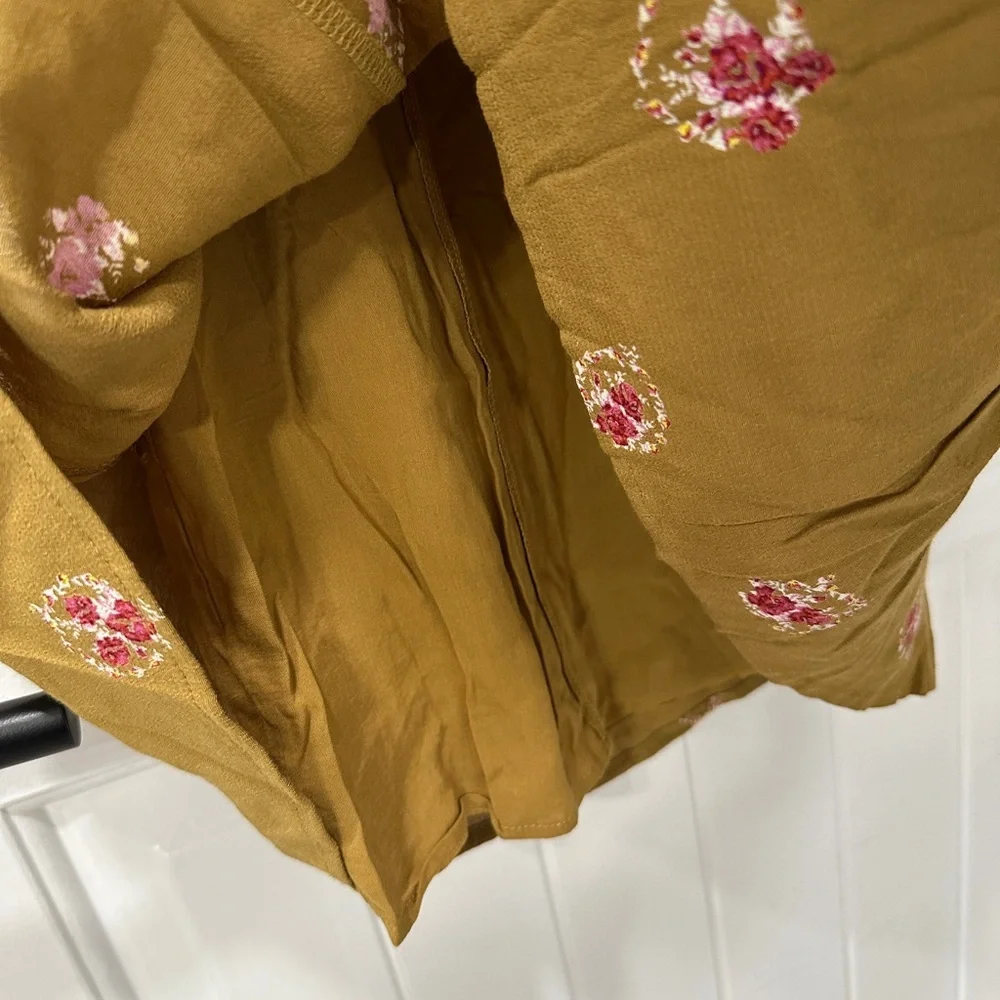 Free People Mockingbird Floral Mustard Mini Dress - Picture 11 of 13